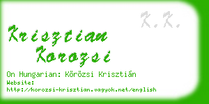 krisztian korozsi business card